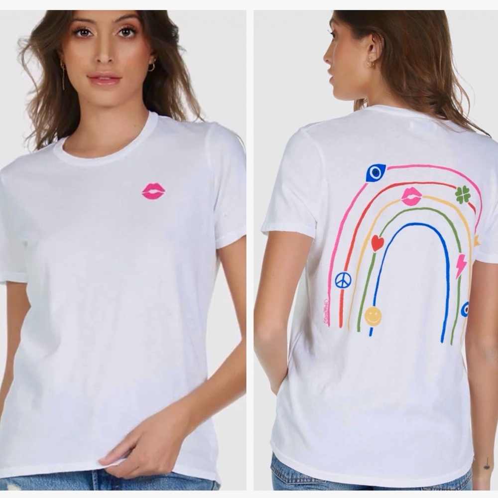 NEW LAUREN MOSHI CROFT ELEMENTS RAINBOW TEE